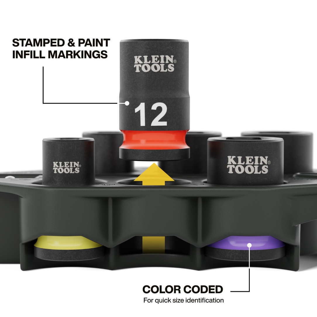 Klein 33808M Grab-And-Go Metric Impact Socket Set 7-Piece - BC ...
