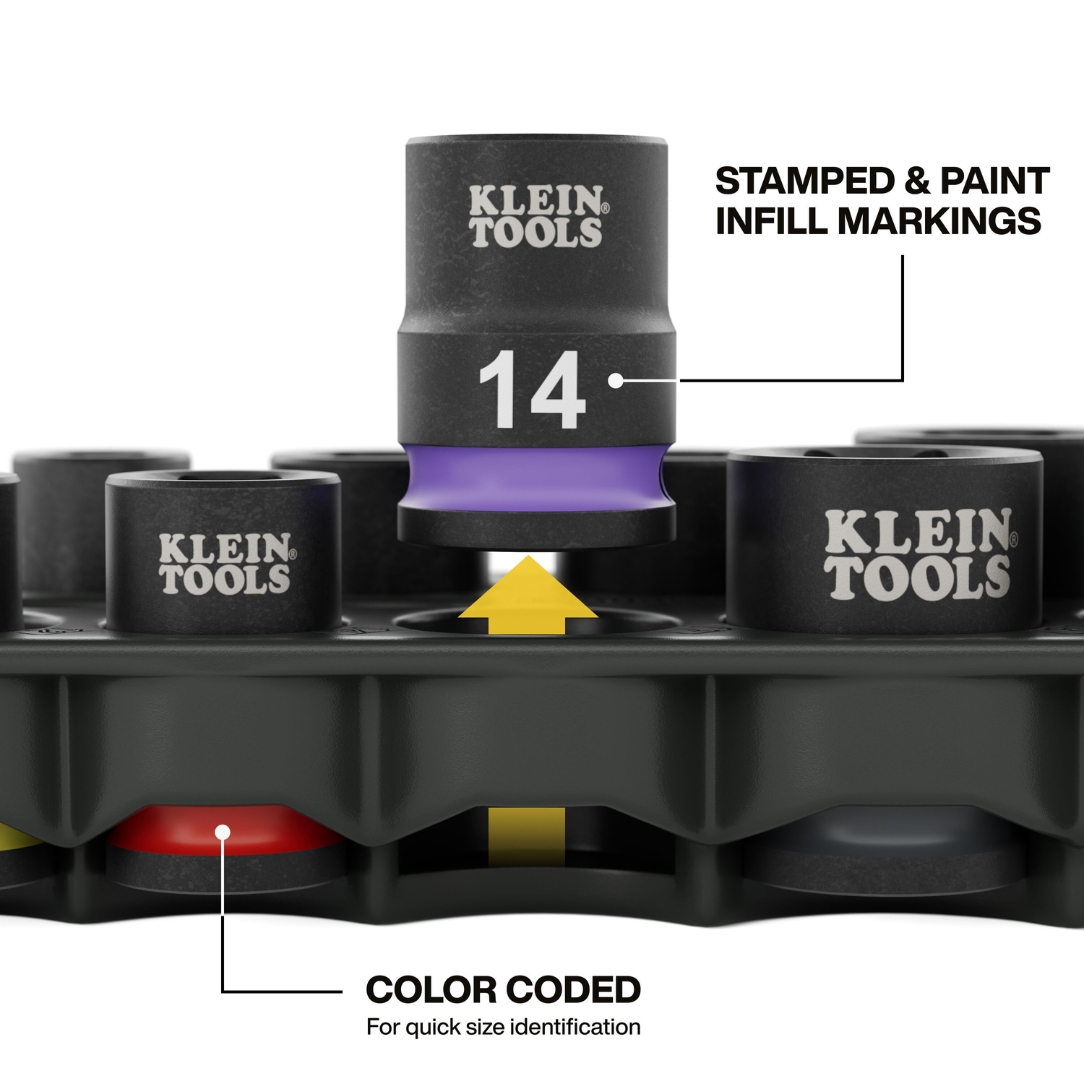 Klein 33809M Grab-And-Go Metric Impact Socket Set 10-Piece - BC ...