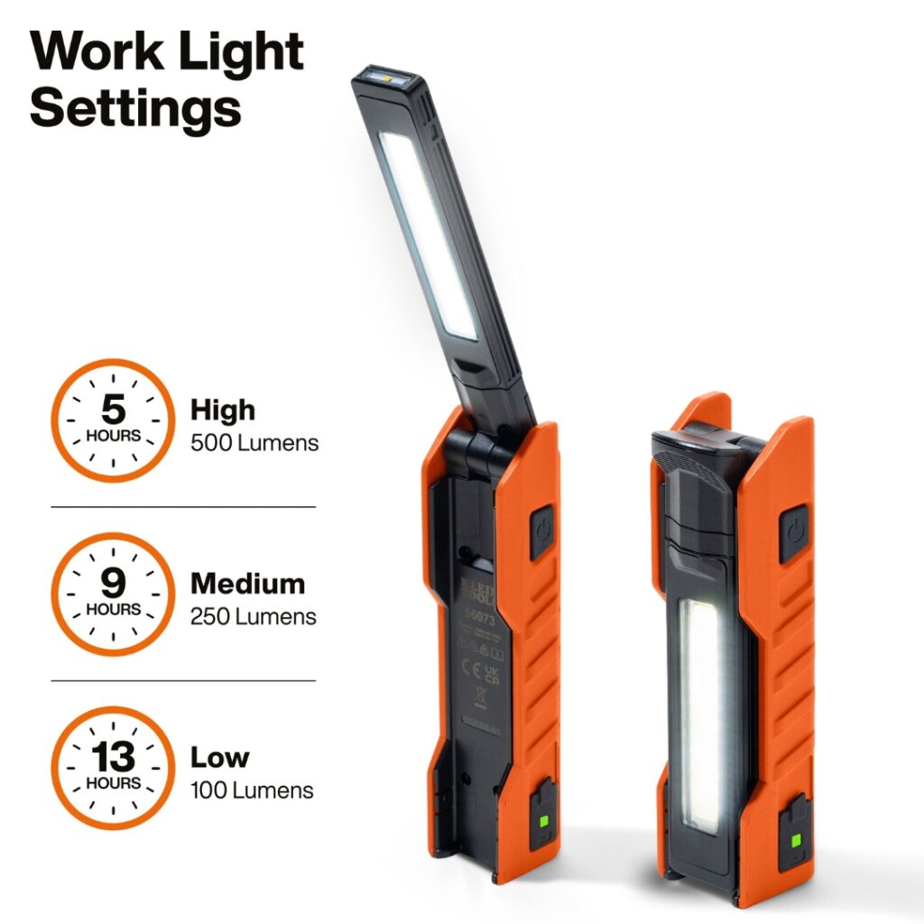 Klein 56073 Rechargeable Handheld Folding Work Light - BC Fasteners & Tools