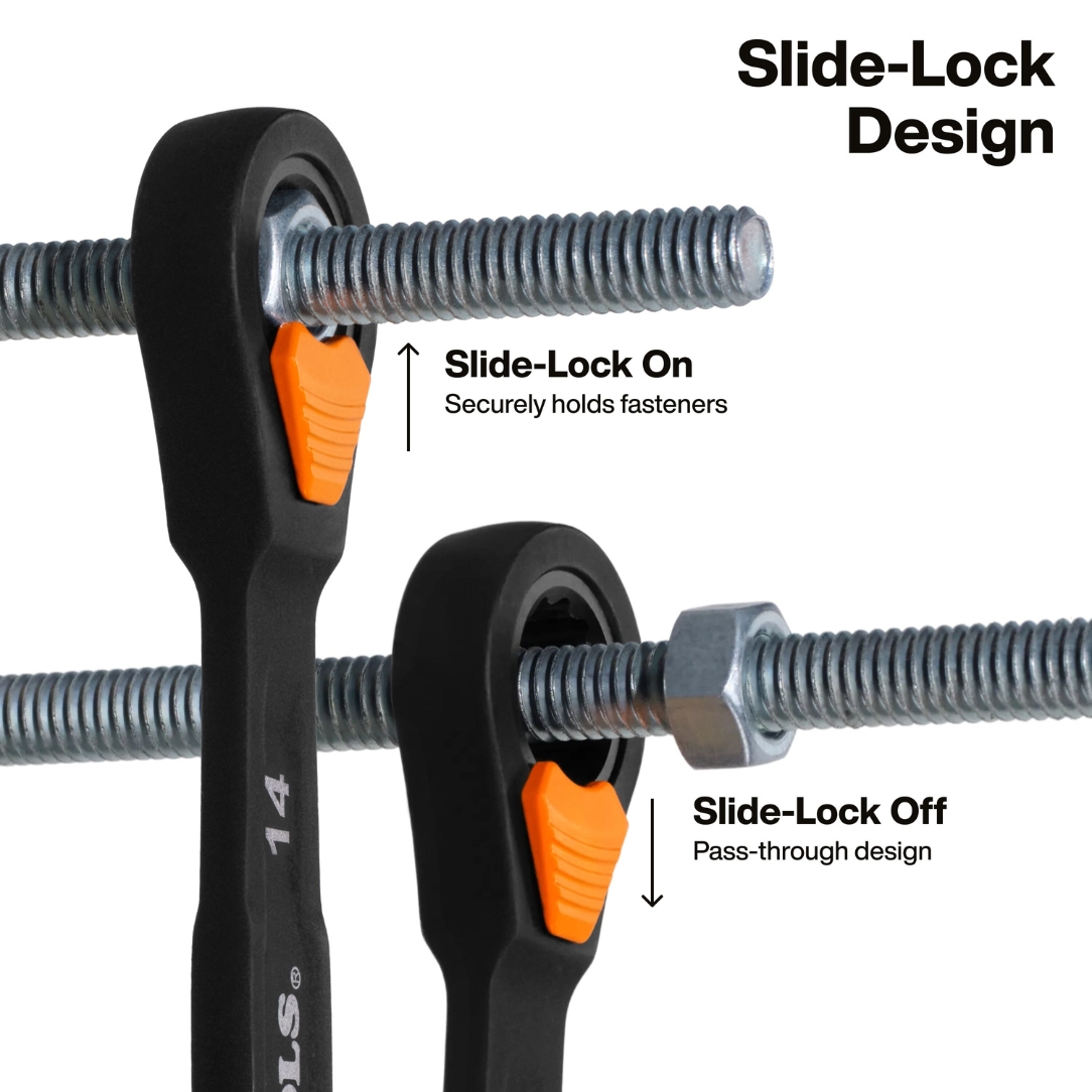 Klein 69508M Metric Ratcheting Combination Slide-Lock Wrench Set 8 ...