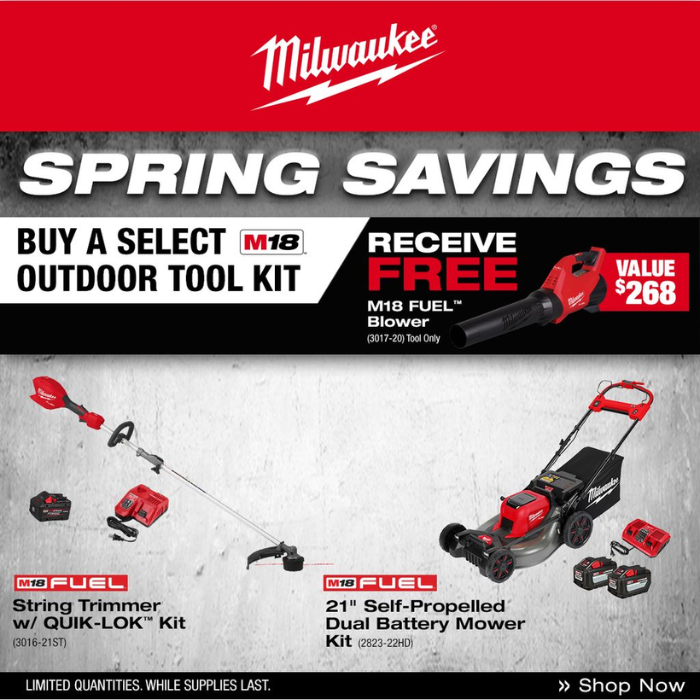 Get a Free Blower with Milwaukee Select Tools
