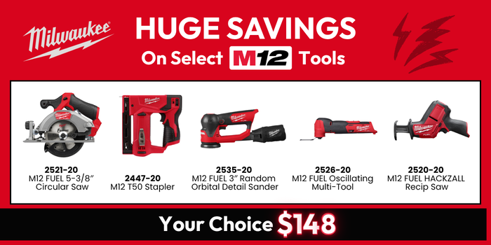 Select Milwaukee M12 Tools - Only $148!